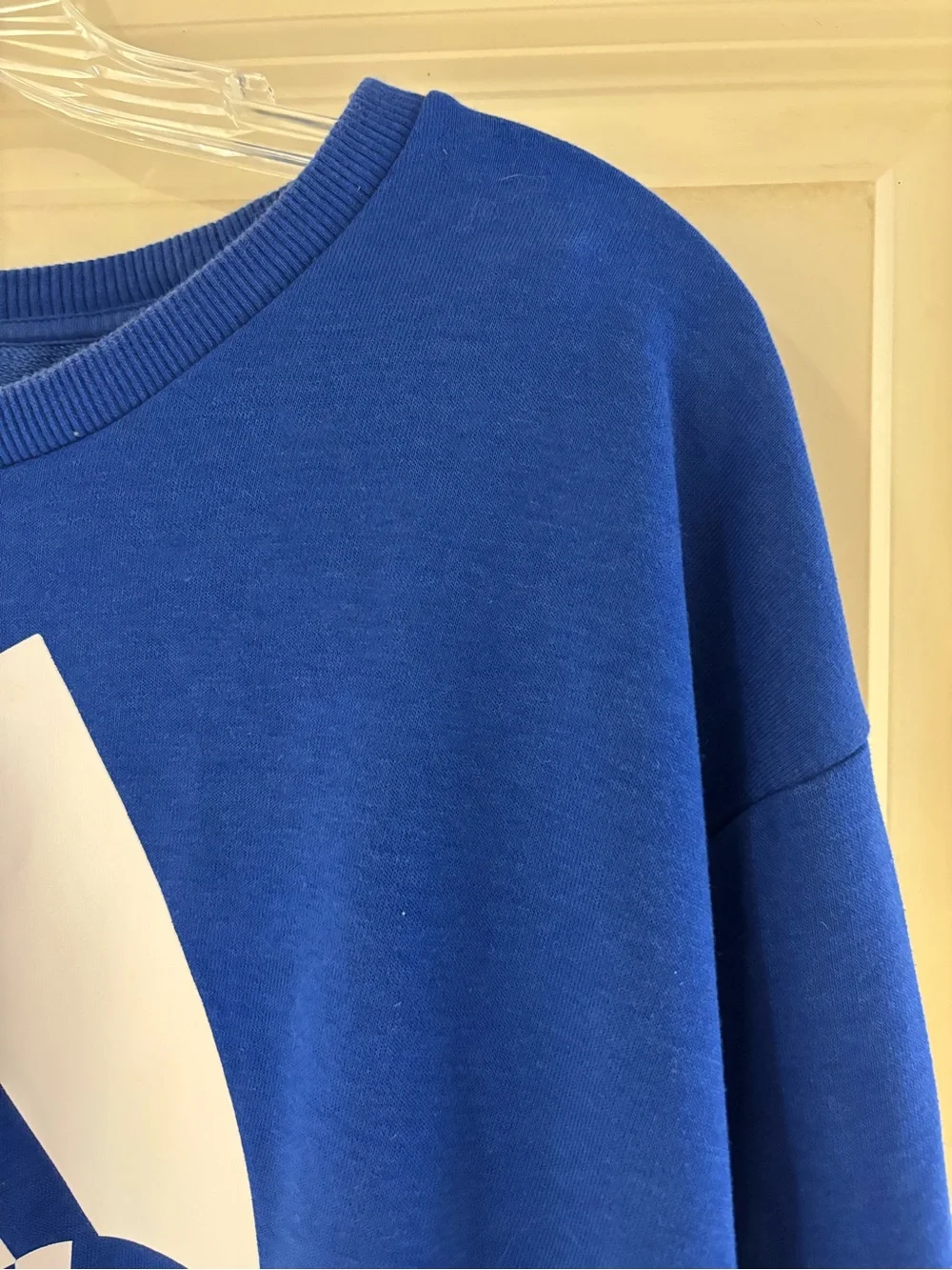 Adidas Men’s Essentials Big Logo Fleece Crewneck Sweatshirt Size 2XL Blue EUC